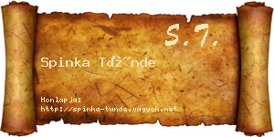 Spinka Tünde névjegykártya