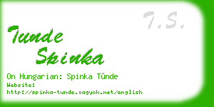 tunde spinka business card